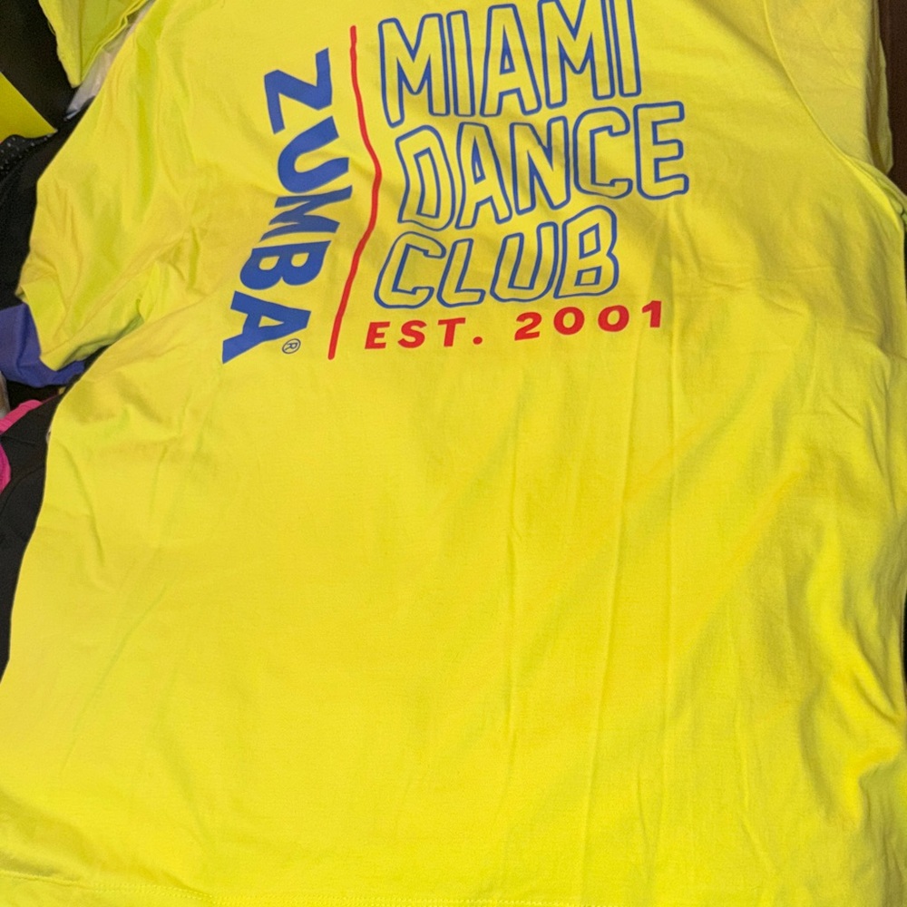 Zumba Fitness Yellow Miami Dance Club Shirt